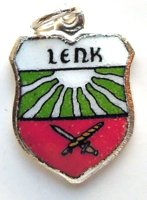 (image for) LENK, Switzerland - Coat of Arms - Enamel Travel Shield Charm